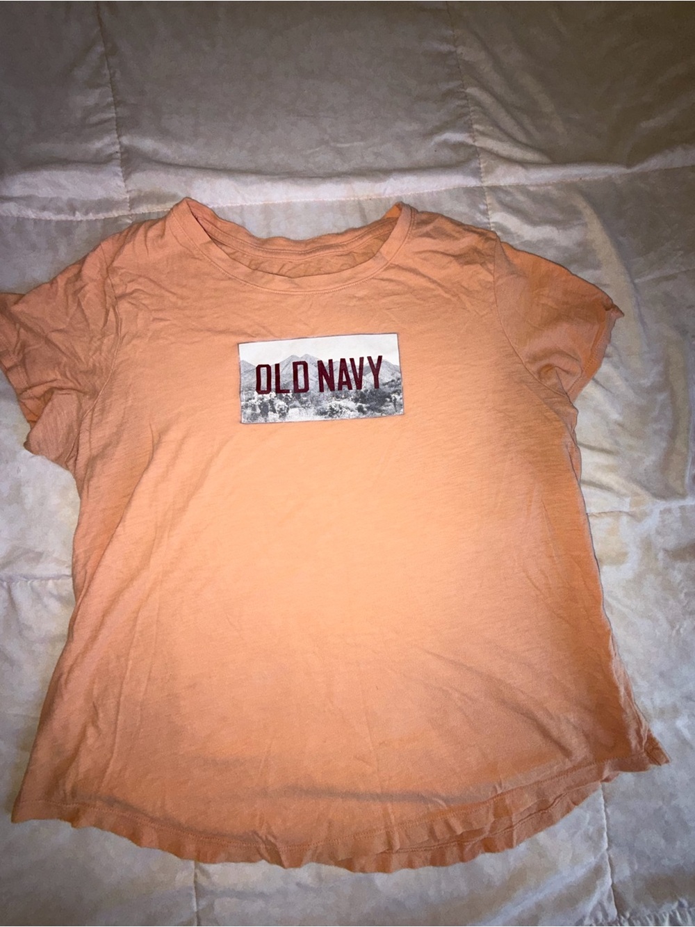 Old Navy Peach Logo Short Sleeve Tee